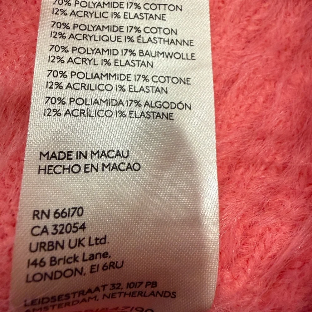 Free People Harrison Bunny Crew Sweater XS Pink Eyelash Knit Oversized Slouchy